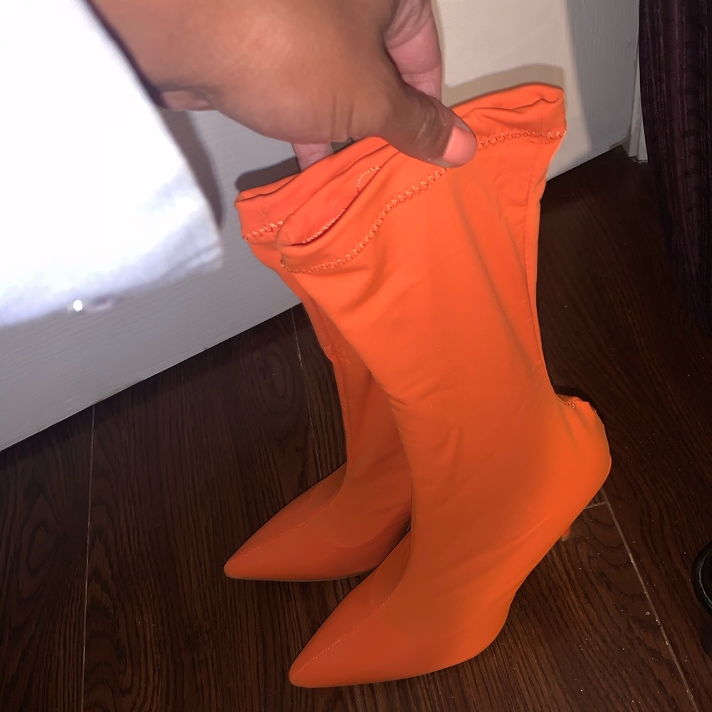 Orange sock booties